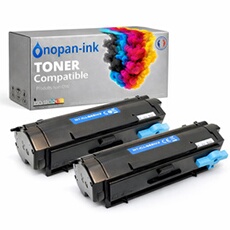Pack de 2 Toners compatible pour Lexmark 24B7005 Noir 18000 Pages