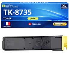 Toner TK8735 TK8735Y 1T02XNANL0 compatible pour Kyocera 7052 8052 Jaune Haute capacité avec puce 40000 pages