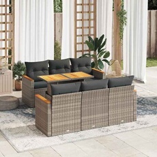 Salon de jardin modulable GENERIQUE gris 7 pieces resine tressee 55 x 62 x 69 cm