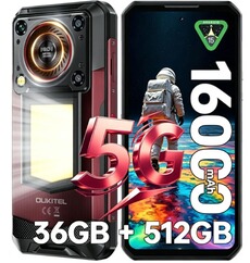 Smartphone Oukitel Smartphone robuste 5G WP56 6,8" 36 Go, 512 Go, 16 000 mAh, 120 Hz, 108 Mpx,NFC Android 15, rouge
