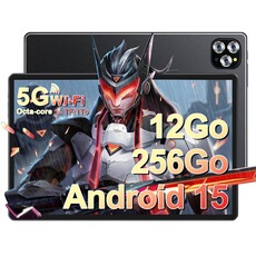Tablette tactile GENERIQUE Tablettes Tactiles V62 Black Matte - 12 Go RAM - 256 Go-10“1 - Wi-Fi - Android+ Etui de Protection Noir