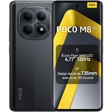 Smartphone POCO M8 5G 12Go RAM 512Go Noir Ecran 6.77"AMOLED 120Hz Snapdragon 6 Gen3 Version EU