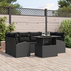 Salon de jardin modulable GENERIQUE noir 7 pieces rotin 100 x 55 x 100 cm