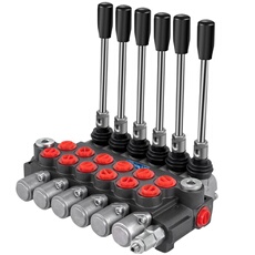 SucceBuy Vanne de Commande Directionnelle Hydraulique 6 Bobines 40L/min 3600PSI