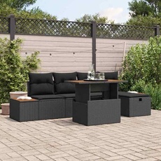 Salon de jardin modulable GENERIQUE rotin noir 6 pieces 100 x 55 x 100 cm