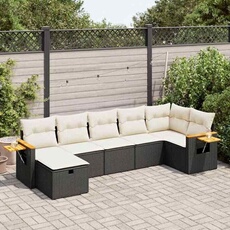 Salon de jardin GENERIQUE resine tressee noir 2 personnes 62 x 62 x 69 cm 7 pieces