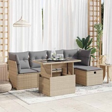 Salon de jardin GENERIQUE 5 personnes resine tressee 6 pieces 100 x 55 x 73 cm beige