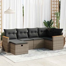 Salon de jardin modulable GENERIQUE gris resine tressee 6 pieces 62 x 62 x 69 cm 6 personnes