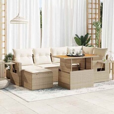 Salon de jardin modulable GENERIQUE resine tressee 6 personnes 100 x 55 x 73 cm 7 pieces