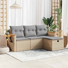 Salon de jardin modulable GENERIQUE 4 pieces 4 personnes beige 62 x 62 x 69 cm resine tressee