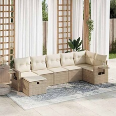 Salon de jardin modulable GENERIQUE 7 personnes resine tressee beige 62 x 62 x 69 cm 7 pieces