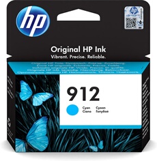 HP 912 Cartouche d'Encre Cyan Authentique (3YL77AE) pour HP OfficeJet Pro 8010 series / 8020 series