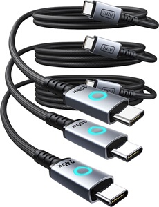 Pack 3 cables usb cc Iniu : 1m + 2m + 2m