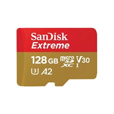 Extreme - Carte mémoire flash - 128 Go - A2 / Video Class V30 / UHS-I U3 / Class10 - microSDXC UHS-I
