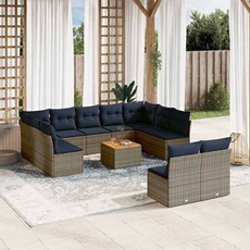 Salon de jardin modulable GENERIQUE 12 pieces gris resine tressee 62 x 62 x 69 cm 12 personnes