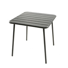 Table Carrée 4 Places 70x70cm Gris Foncé Bergame
