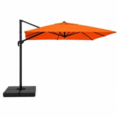 Parasol rectangulaire 3x4 déporté rotatif orange en aluminium CEZIR