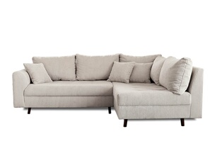 BestMobilier - Canapé d'angle droit - Velours côtelé - Gris clair - 4 places
