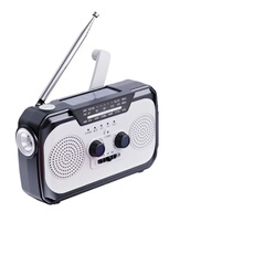 Radio d'urgence,ELVANZA,radio à manivelle,radio FM/AM,double alimentation,lampe torche LED,alarme SOS,sortie USB pour recharger un téléphone