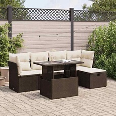 Salon de jardin GENERIQUE 6 pieces 5 personnes resine tressee 100 x 55 x 73 cm marron