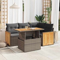 Salon de jardin modulable GENERIQUE gris resine tressee 5 pieces 62 x 59 x 69 cm 4 personnes