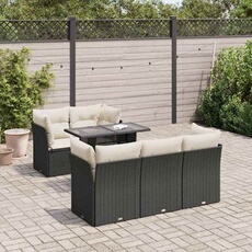 Salon de jardin GENERIQUE resine tressee 5 personnes 6 pieces 55 x 55 x 73 cm noir