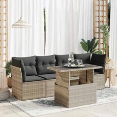Salon de jardin GENERIQUE gris 5 pieces 4 personnes 100 x 55 x 73 cm resine tressee