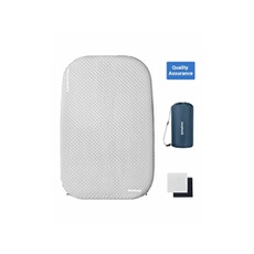 Matelas gonflable double - - Gris - Sac de transport inclus - 198 x 7,5 x 130 cm
