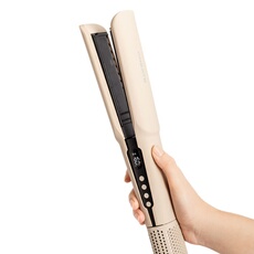 CERAMIC AIR STYLER DUAL - Lisseur-séchoir ionique 2-en-1 pour cheveux mouillés ou secs avec revêtement en céramique - Sable