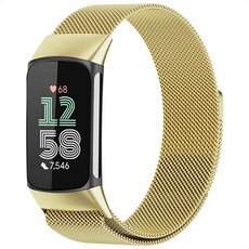 Montre connectée Imoshion Bracelet magnétique milanais pour Fitbit Charge 5 - Taille M - Doré