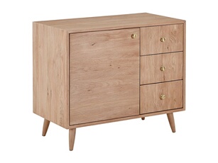 Meuble sous vasque en chêne massif - Naturel clair - 93 cm - ZARENO