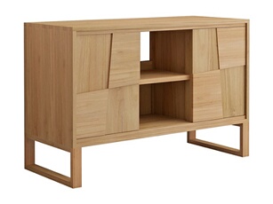 Meuble sous vasque sur pieds en teck - L120 cm - MATARAM