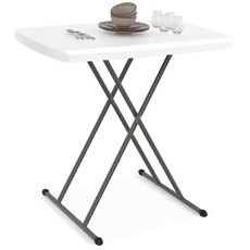 Table pliante d'appoint 77 cm hauteur réglable 3 positions URBANA pour extérieur intérieur camping