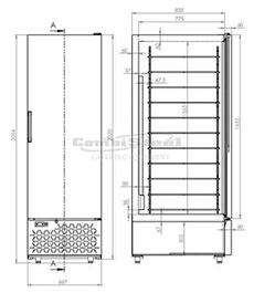 Armoire Negative 658 litres crème glacée