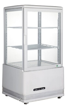 Vitrine à Poser Blanche 4 Faces Vitrées Double Vitrage 58 L