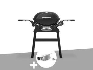 Barbecue à gaz Q 2200N - Noir, avec pied et rôtissoire