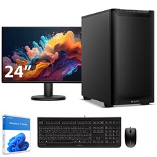 Pack Workstation Quiet + Airflow . AMD Ryzen 5 9600X . Radeon Vega . 32Go DDR5 . 2To SSD M.2 . Windows 11 . Moniteur 24''