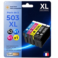 Pack de 5 Cartouches compatible pour Epson 503XL Noir et Couleurs