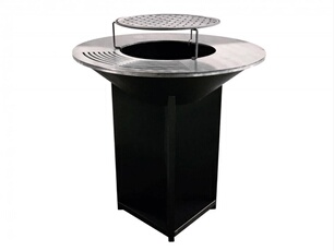 Barbecue brasero avec plaque d'acier de 100 cm EFP56B Noir