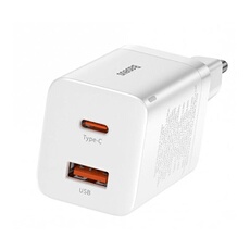 Chargeur Secteur Double Sortie USB-A/USB-C 30W QC3.0 Edition Super Si Pro Blanc