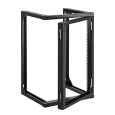 VEVOR 15U Server-Rack zur Wandmontage, 68 kg max. Tragkraft, Open Frame-Netzwerk-Rack mit 180-Grad-Torschwingung, Karbonstahl, für 482 mm-IT-Netzwerkgeräte & AV-Geräte, Computerserver, Schwarz