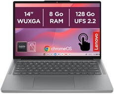 ”Chromebook 14M8911 14”” Ecran tactile MediaTek Kompanio 8 Go RAM 128 Go SSD Noir et Gris”