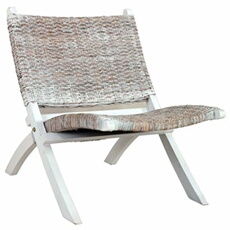 Chaise en bois non pliable H. 70 cm interieur blanc