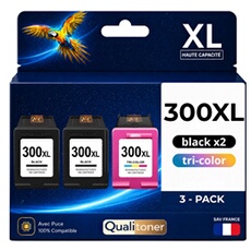 Cartouche d'encre générique compatible HP 300XL Multicolore - Pack de 3 - 800 pages