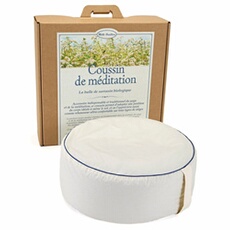 Coussin de Méditation Sarrasin bio Coton bio écru 40x15 cm