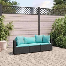 Generique Noir Salon De Jardin Modulable 2 Personnes Resine Tressee 63 X 63 X 57 Cm 3 Pieces