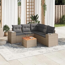 VIDAXL - Salon de jardin modulable - Rotin - Beige - 5 personnes
