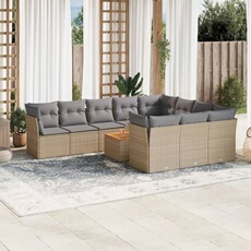 Vidaxl Beige Salon De Jardin Modulable - Lot De 11 Pièces - Résine Tressée 10 Personnes (62 X 55 X 37 Cm)