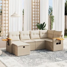 vidaXL - Salon de jardin modulable - 6 pièces - Rotin - Beige