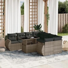 Vidaxl Gris Salon De Jardin Modulable - Lot De 9 Pièces - Résine Tressée - 8 Personnes